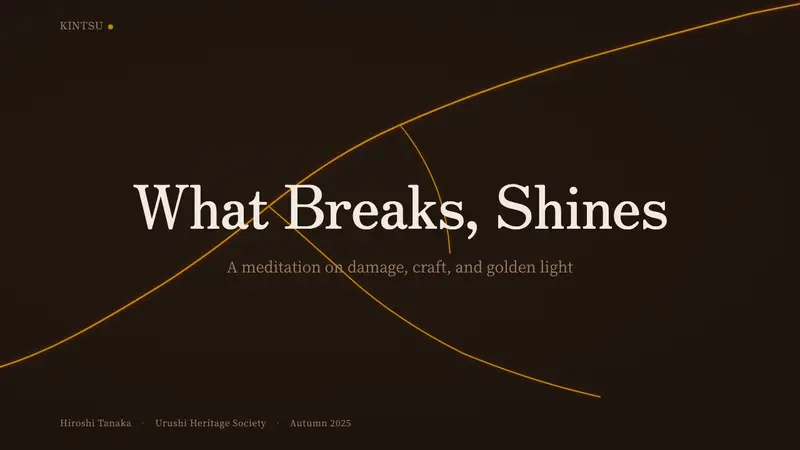 Kintsugi & Urushi Lacquer — Slides · cover
