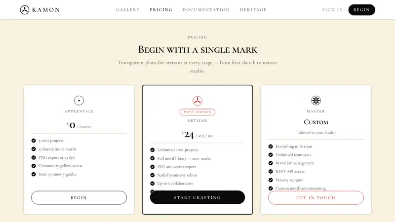 Japanese Mon (Family Crest) — Web · pricing
