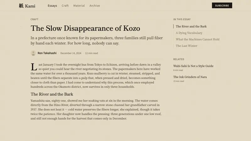 Washi Paper Minimal — Web · article
