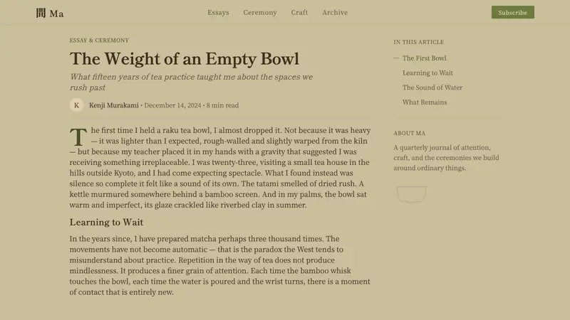 Japanese Tea Ceremony — Web · article
