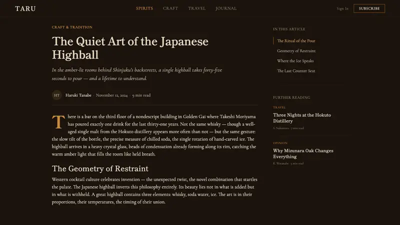 Japanese Whisky Bar — Web · article