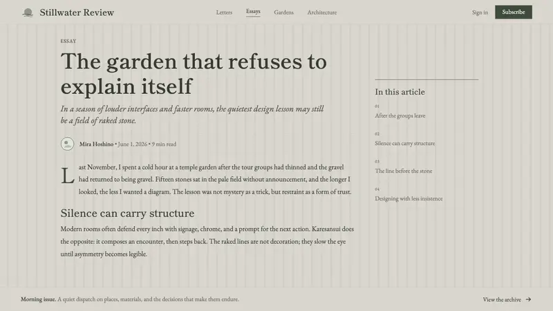 Zen Karesansui Garden — Web · article