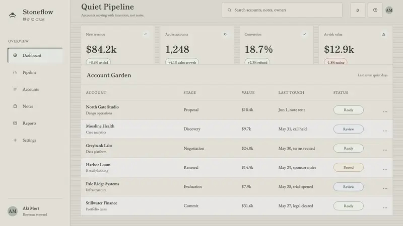 Zen Karesansui Garden — Web · dashboard