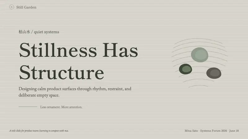 Zen Karesansui Garden — Slides · cover
