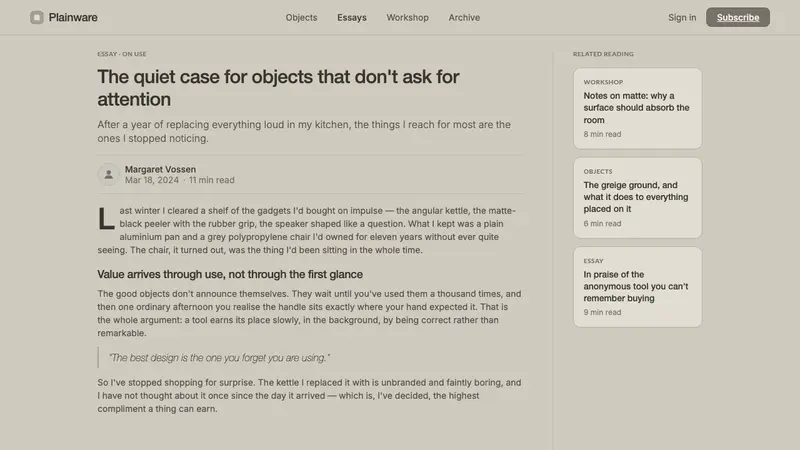 Jasper Morrison Super Normal — Web · article