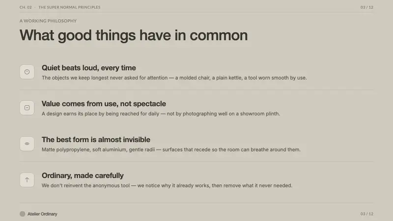 Jasper Morrison Super Normal — Slides · content