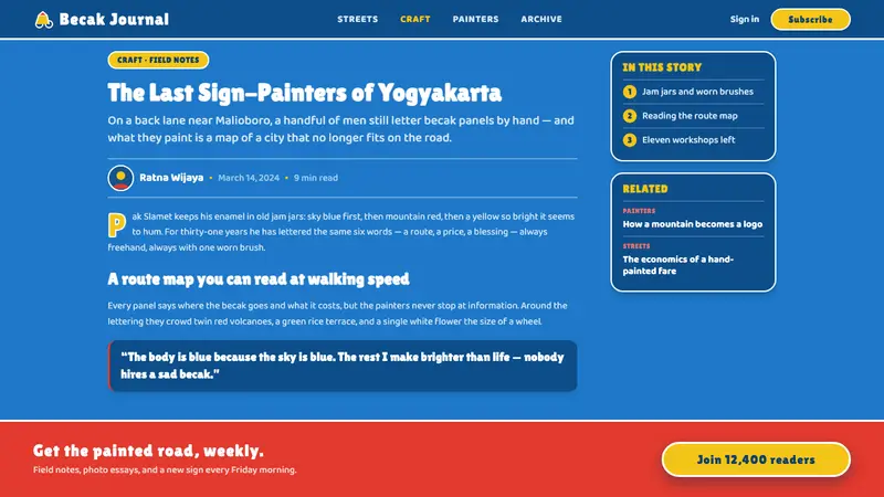Javanese Becak Folk Art — Web · article