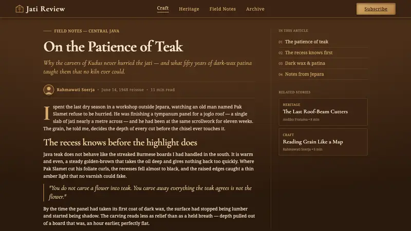 Javanese Teak Joglo — Web · article