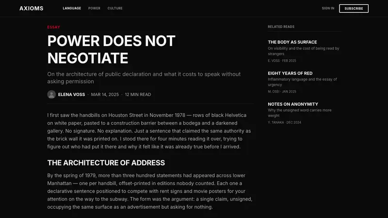 Jenny Holzer Truisms (1977) — Web · article