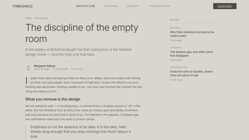 John Pawson Minimalism — Web · article