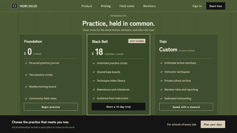 Judo Gi Kodokan — Web · pricing