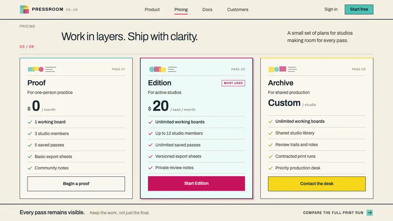 Karel Martens Print Matter — Web · pricing