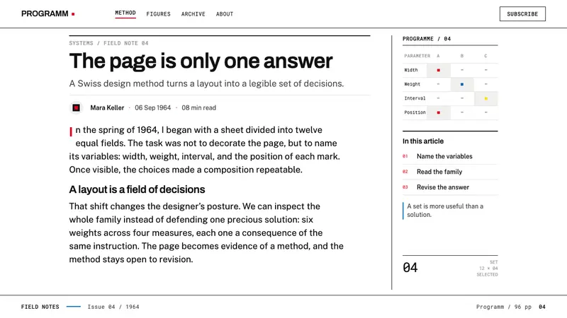 Karl Gerstner Programmes — Web · article