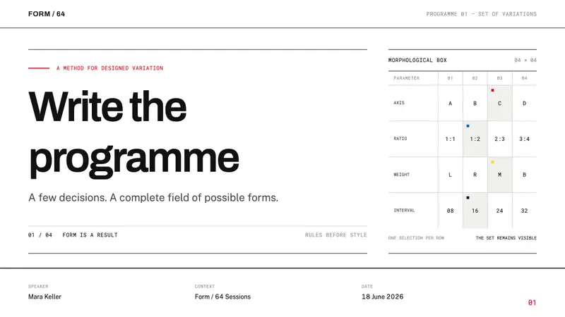 Karl Gerstner Programmes — Slides · cover