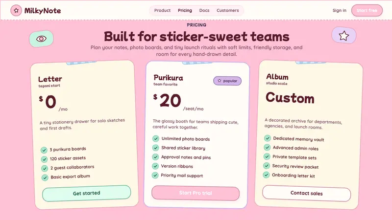 Kawaii Japanese Letter Purikura — Web · pricing