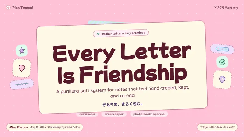 Kawaii Japanese Letter Purikura — Slides · cover