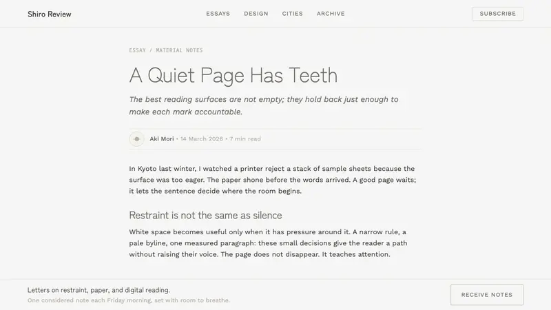 Kenya Hara «White» — Web · article