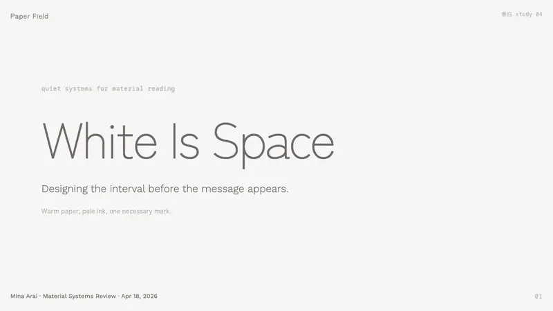 Kenya Hara «White» — Slides · cover