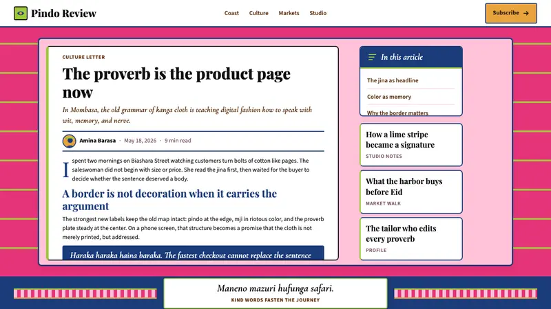 Kenyan Kanga Print — Web · article