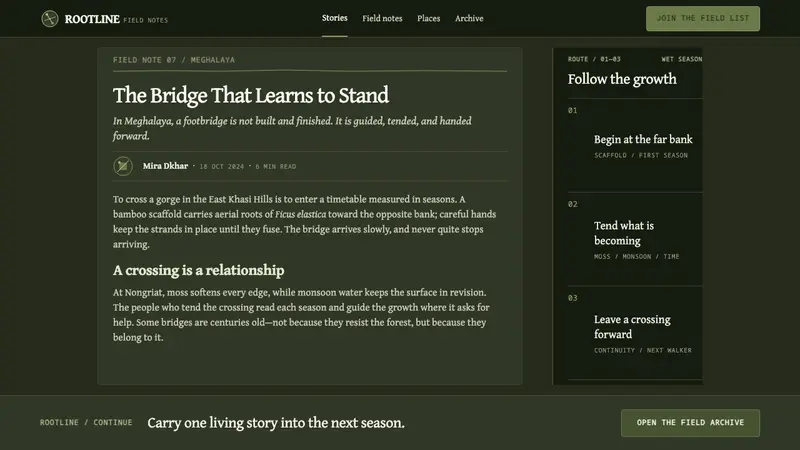 Khasi Living Root Bridge — Web · article