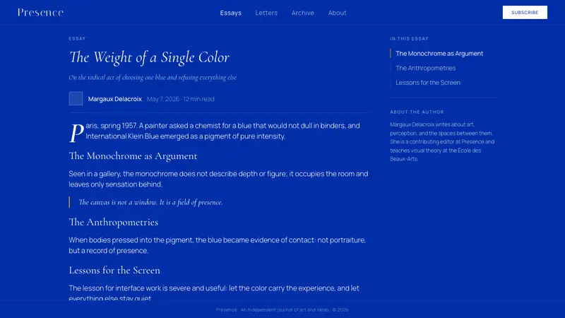 Klein Blue (IKB) — Web · article