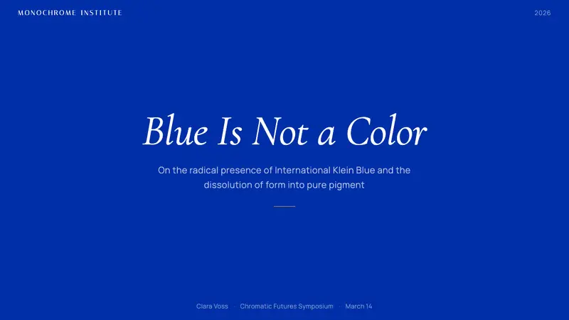 Klein Blue (IKB) — Slides · cover