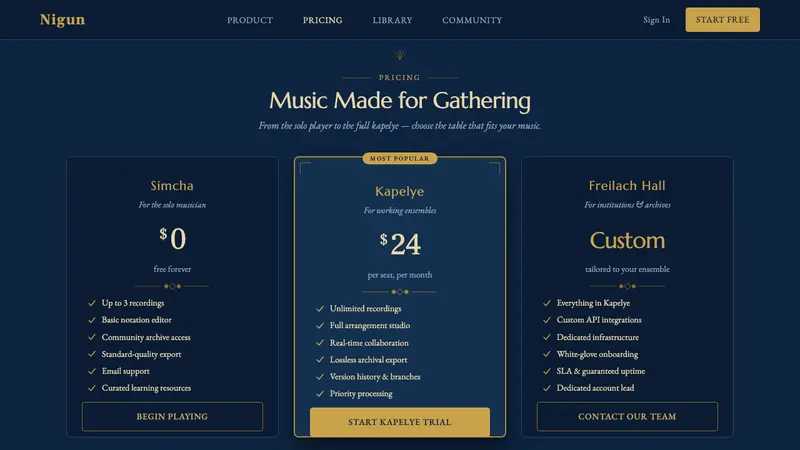 Klezmer Revival — Web · pricing