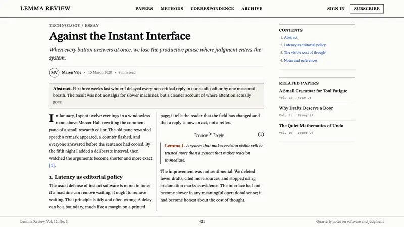 TeX Academic Paper — Web · article
