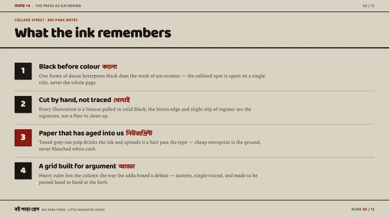 Kolkata Adda Letterpress — Slides · content