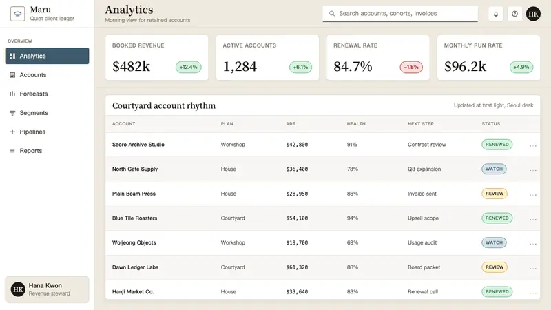 Korean Hanok Eaves Revival — Web · dashboard