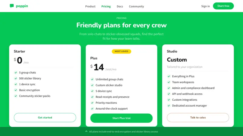 LINE Messenger Green — Web · pricing