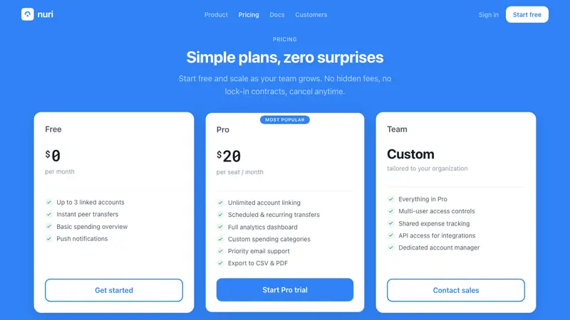 Toss Korean Fintech Blue — Web · pricing