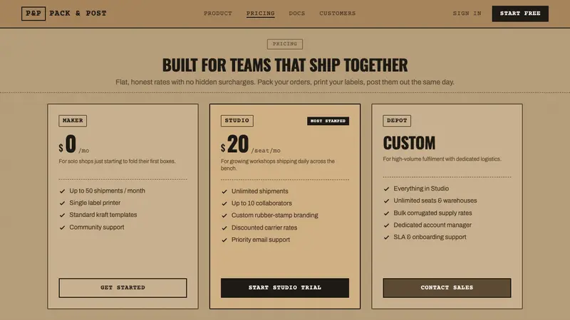 Kraft Paper Packaging — Web · pricing