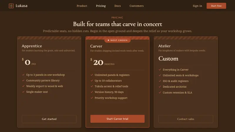 Kuba Calabash Brown — Web · pricing