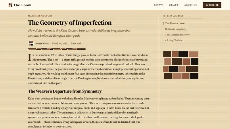 Kuba Raffia Cloth (Congo) — Web · article