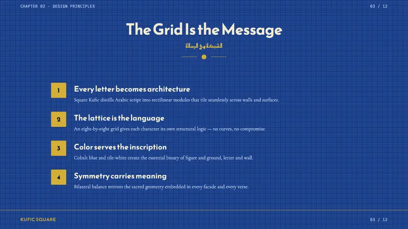 Kufic Square Arabic — Slides · content