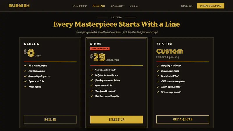 Kustom Kulture Pinstripe — Web · pricing
