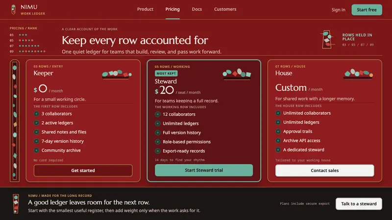 Ladakhi Perak — Web · pricing
