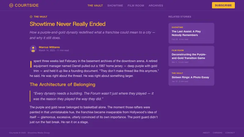 Los Angeles Lakers — Web · article