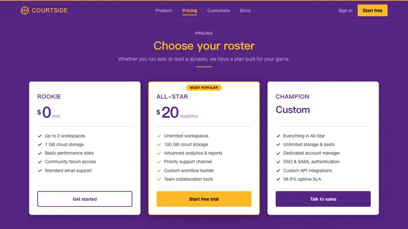 Los Angeles Lakers — Web · pricing