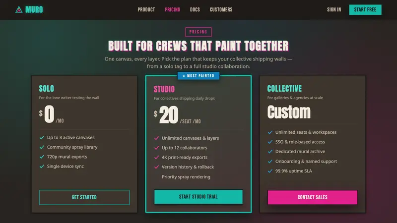 Bogotá Street Muralism — Web · pricing