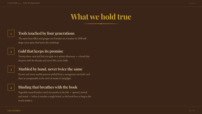 Florentine Leather Bindery — Slides · content