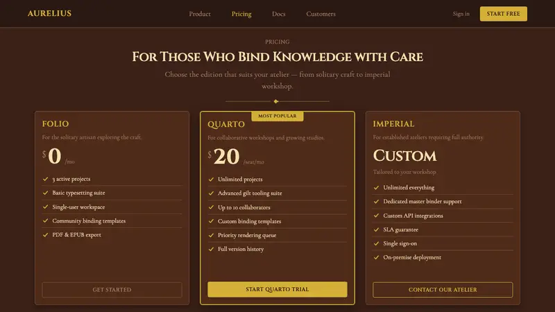 Gilt Leather Binding — Web · pricing