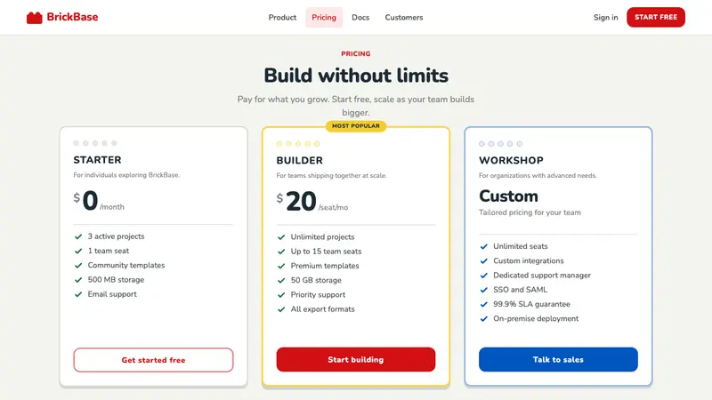 LEGO Classic — Web · pricing