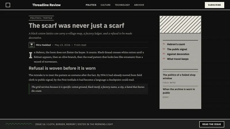 Levantine Keffiyeh Black & White — Web · article