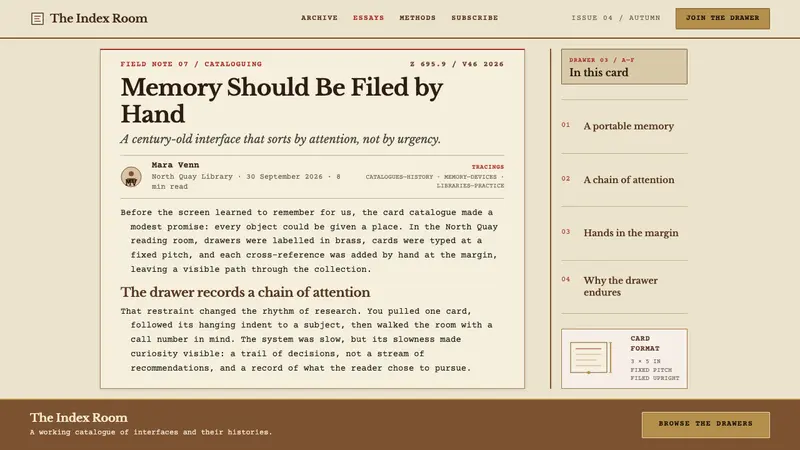 Card Catalogue Drawer — Web · article