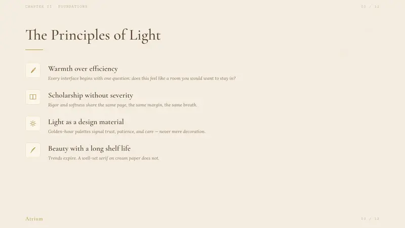 Light Academia — Slides · content