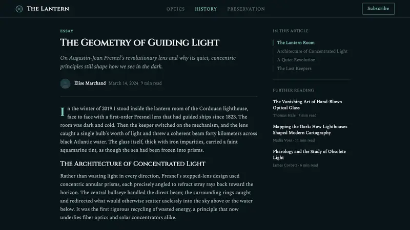 Fresnel Lighthouse Lens — Web · article