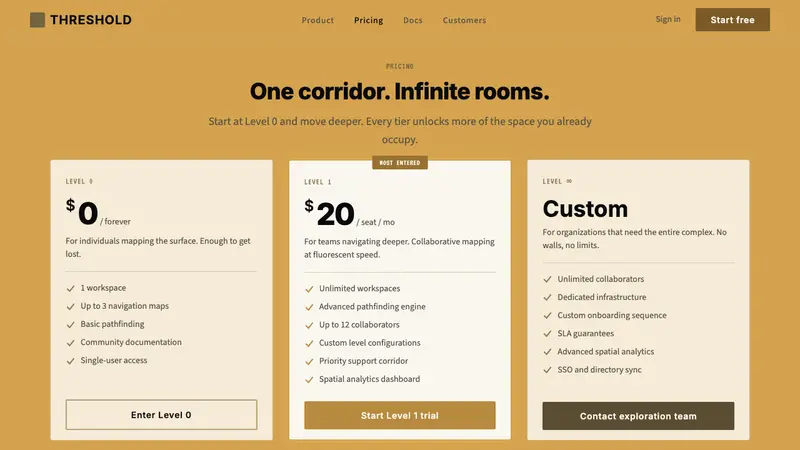 Liminal Space Backrooms — Web · pricing