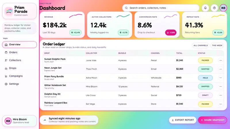 Lisa Frank Rainbow (90s) — Web · dashboard